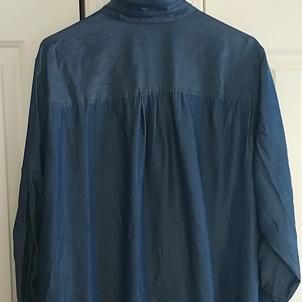 Zac & Rachel Woman's Shark Bite Hem Button Down Tunic Shirt 2X - Picture 6 of 14